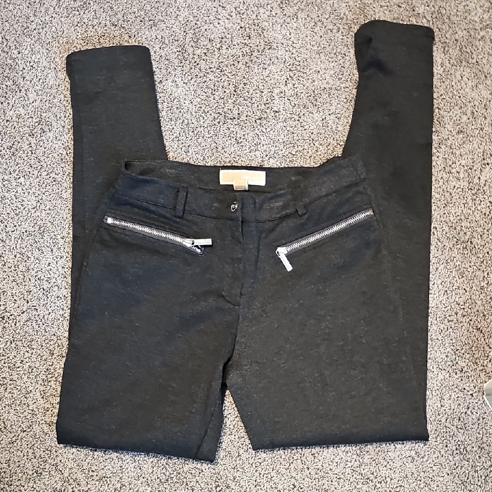 Michael Kors Charcoal Pants with Silver Button